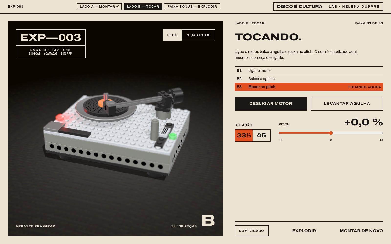 Toca-discos em LEGO