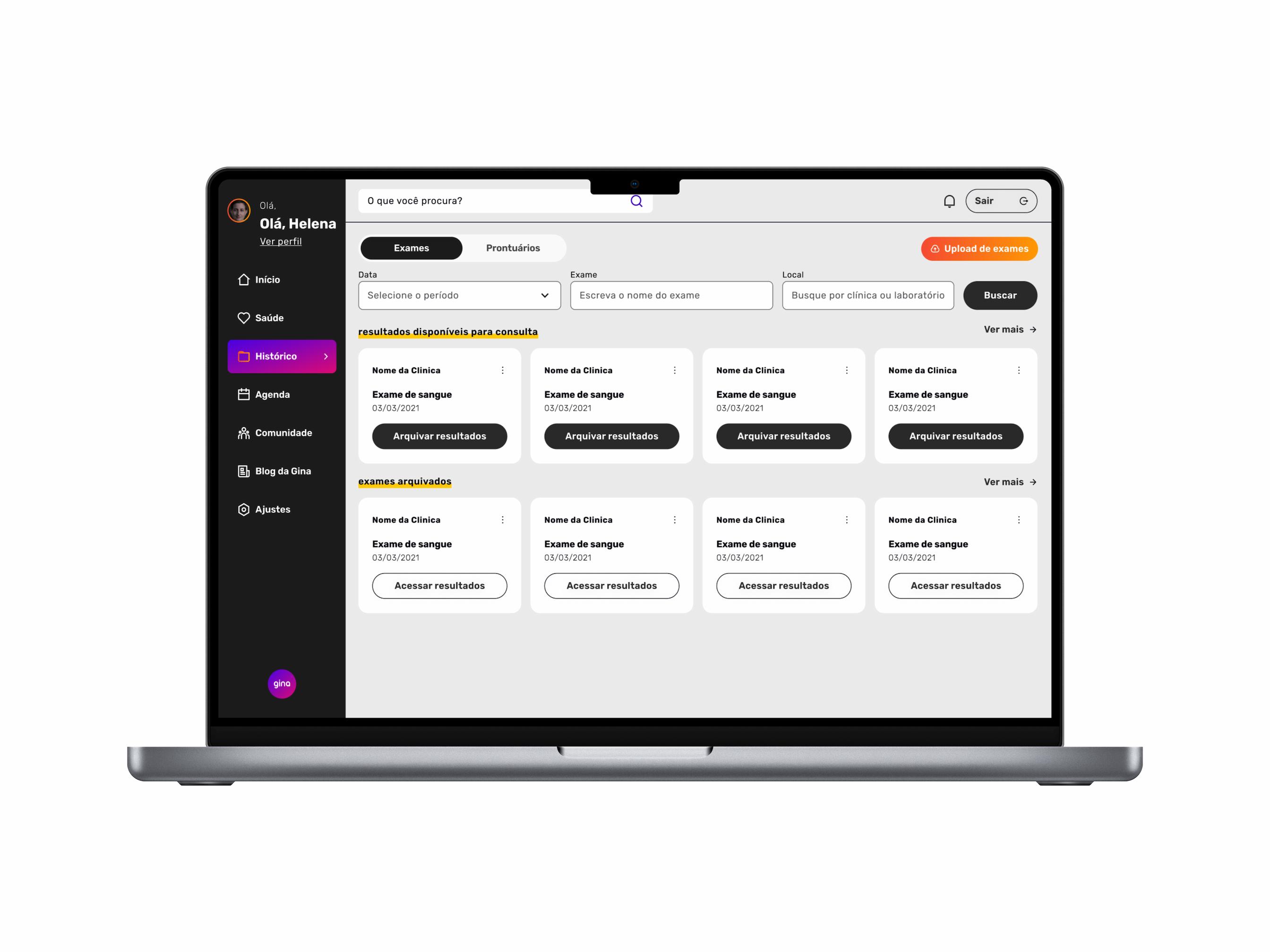 Gina Saúde — dashboard app