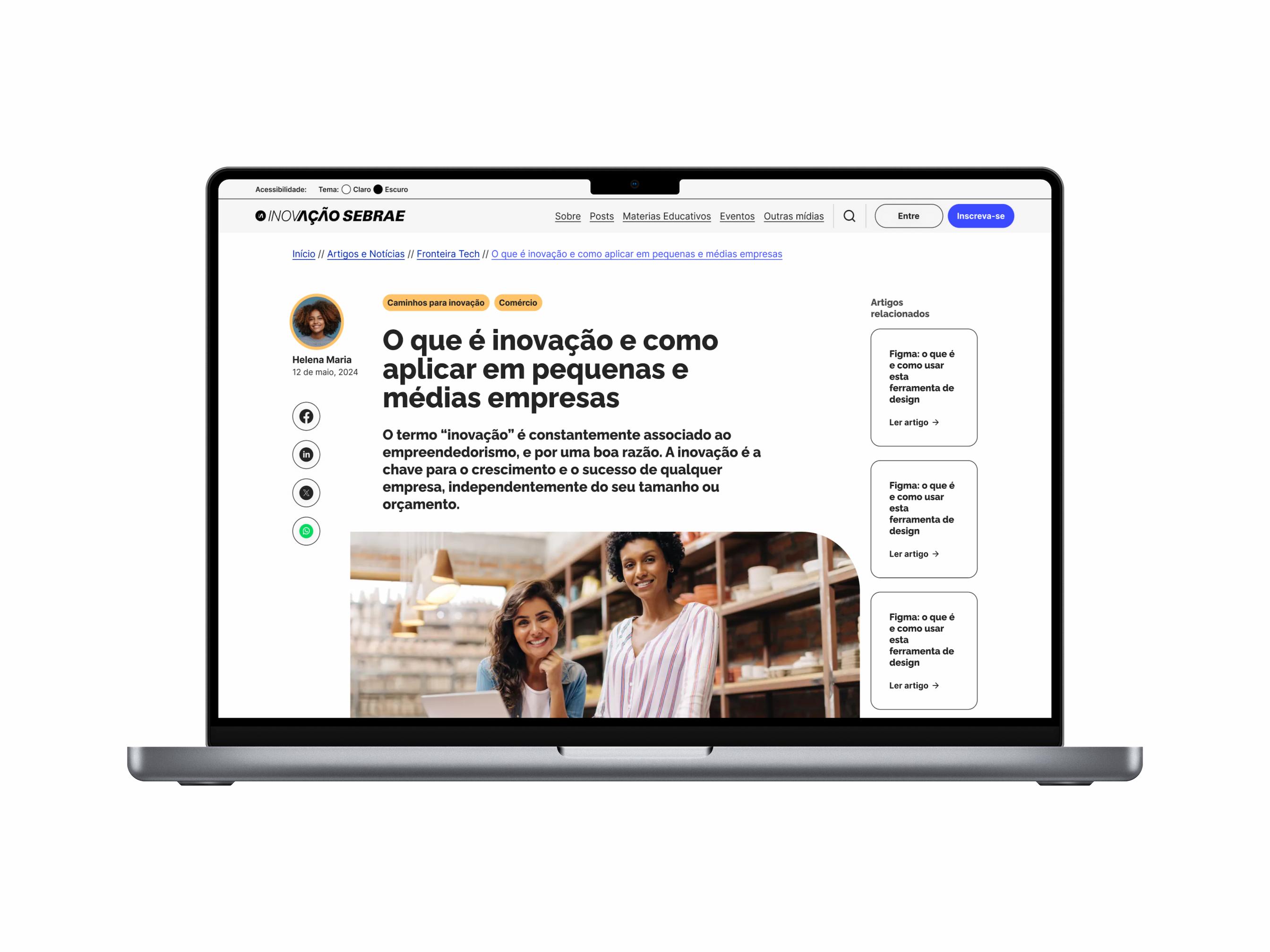 SEBRAE — detalhe de layout